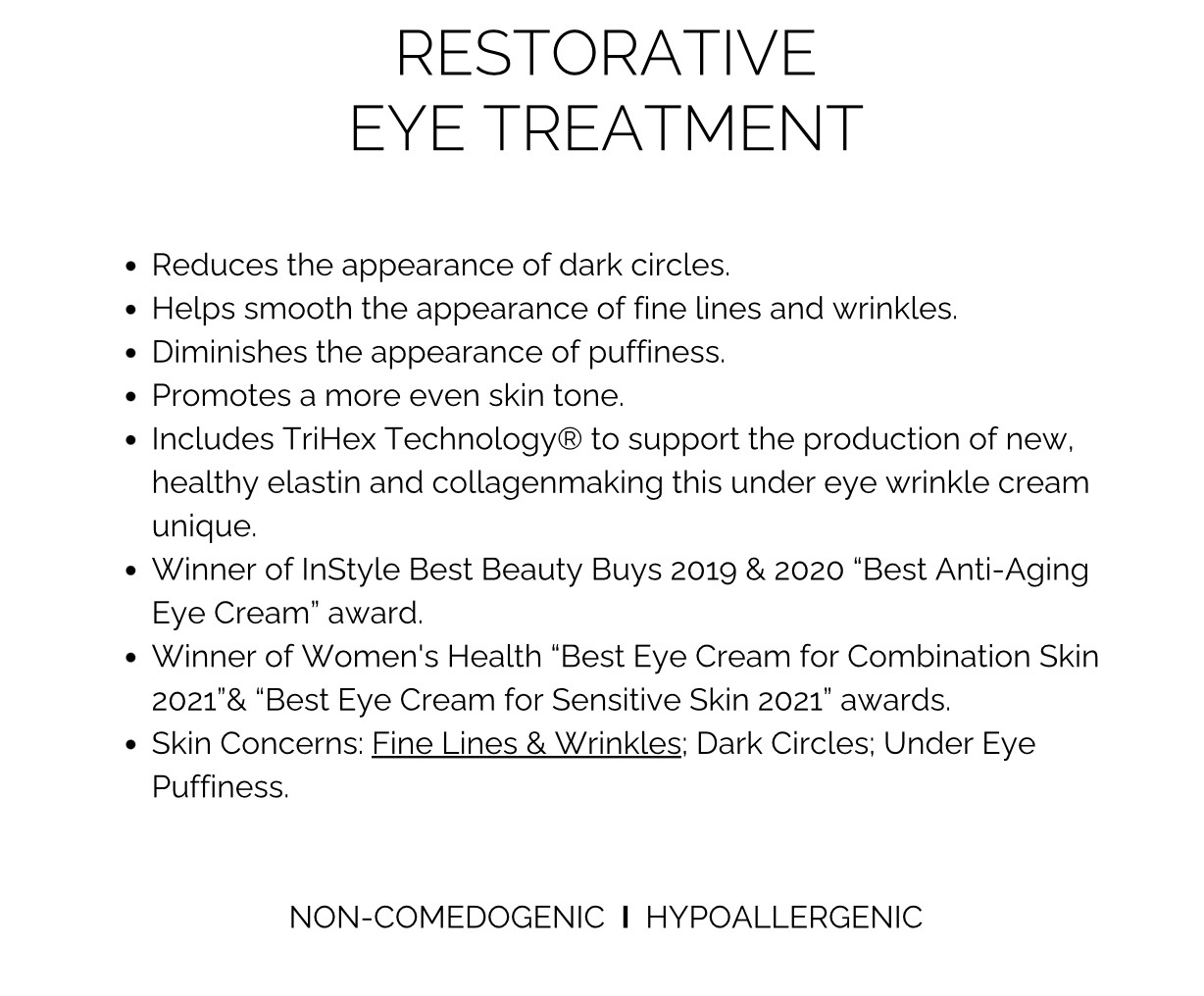 skincare - restorative eye treatment