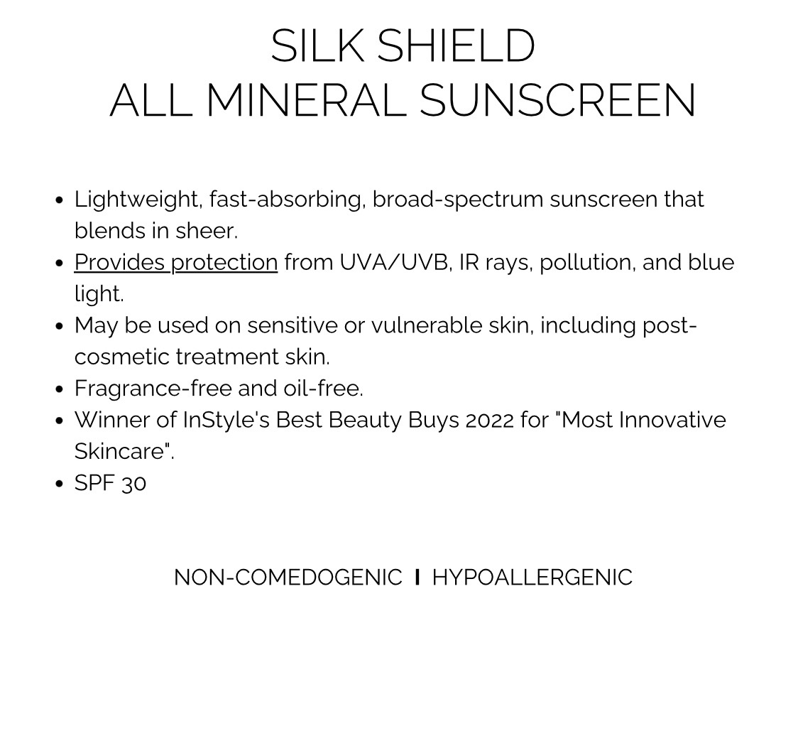 Silk SHIELD All Mineral Sunscreen SPF 30 - info